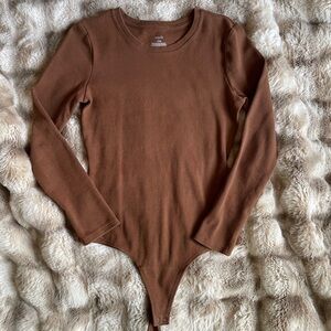 Nuuds Brown Long Sleeve Bodysuit